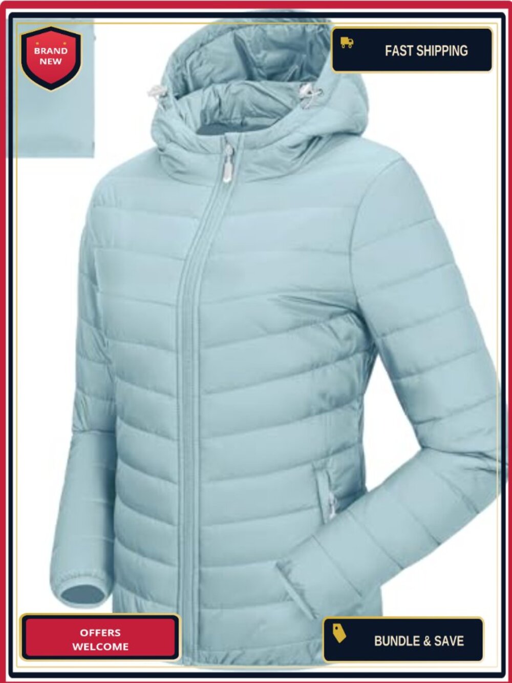 Women's Hooded Packable Puffer Jacket Lightweight Warm Winter Coat